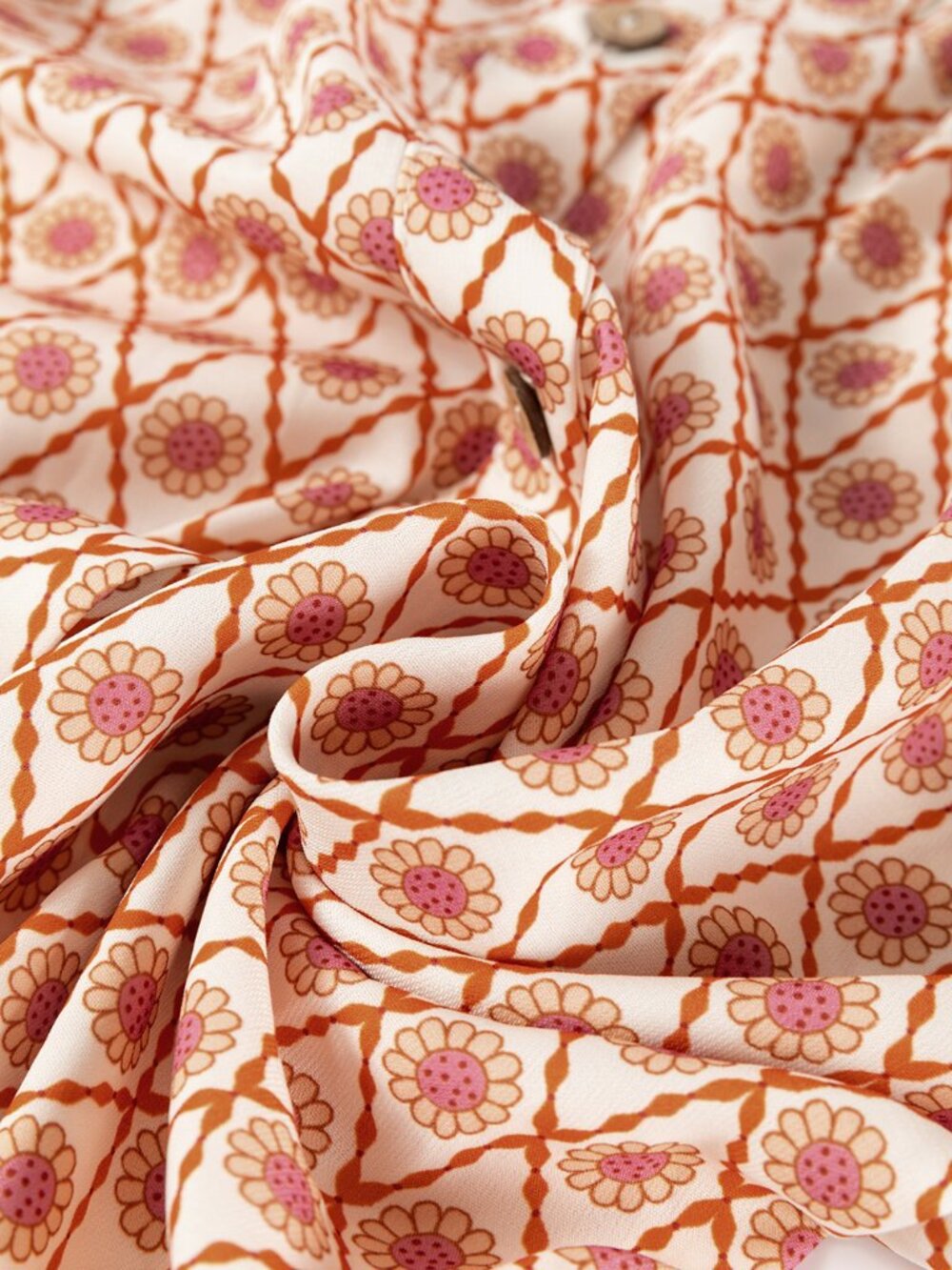 Multicolour Boho Floral Mixed Print Puff Sleeve Blouse - Picture 6 of 7